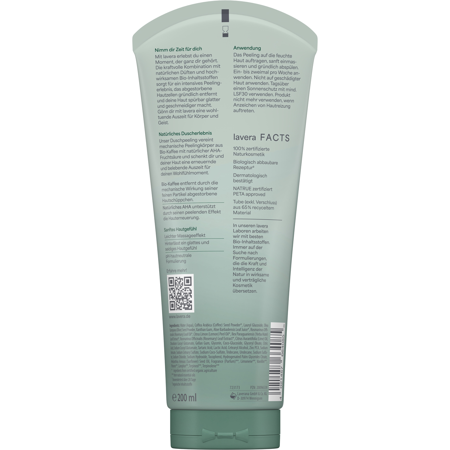 Lavera Duschpeeling Purify Me, 200 ml