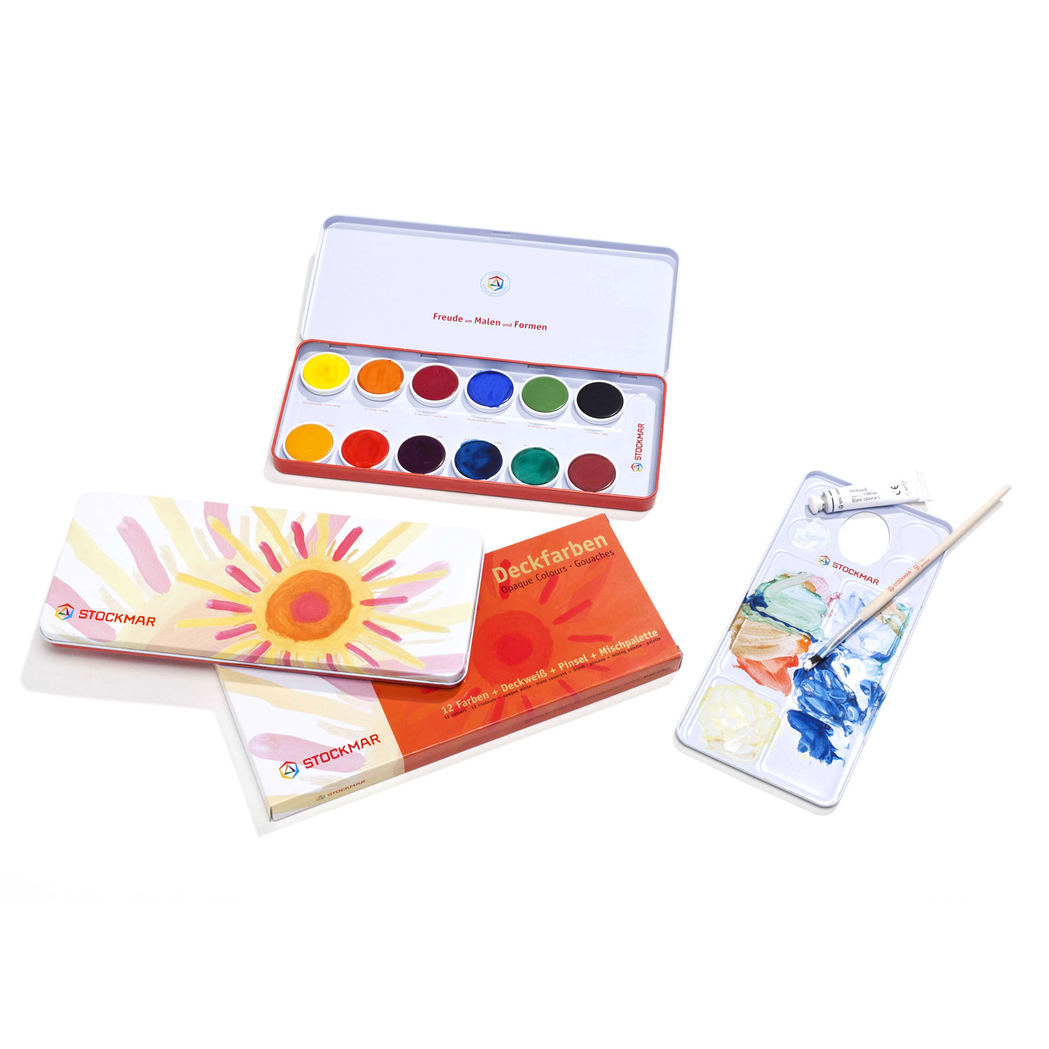 Deckfarbkasten, 12 Farben