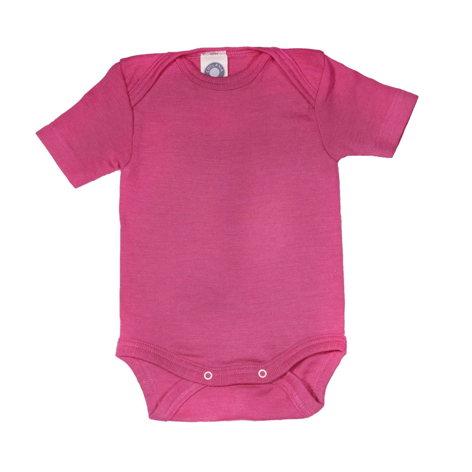 Baby-Body Kurzarm Wolle/Seide pink