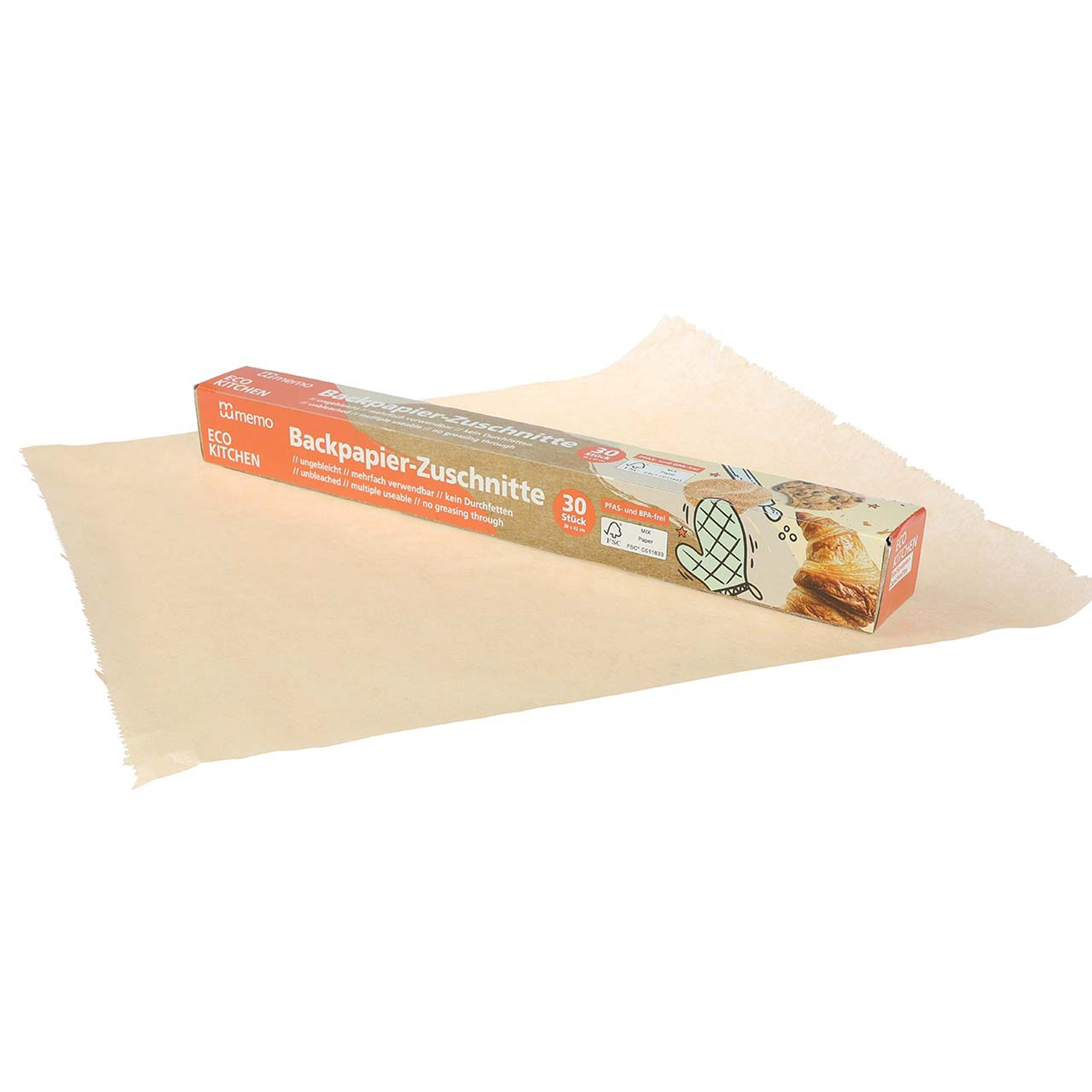 Memo Backpapier Zuschnitte, 30 Bögen