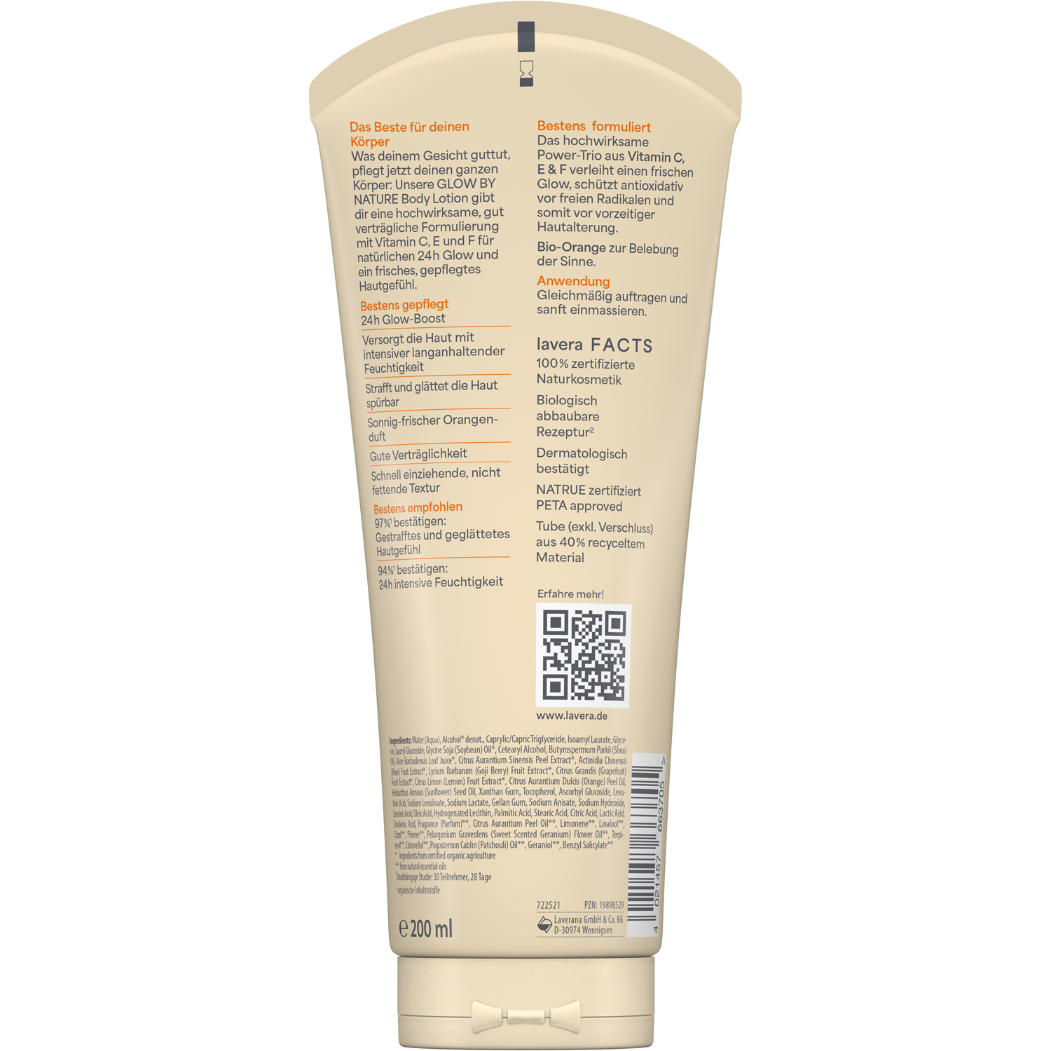 Lavera Glow by Nature Body Lotion , 200 ml