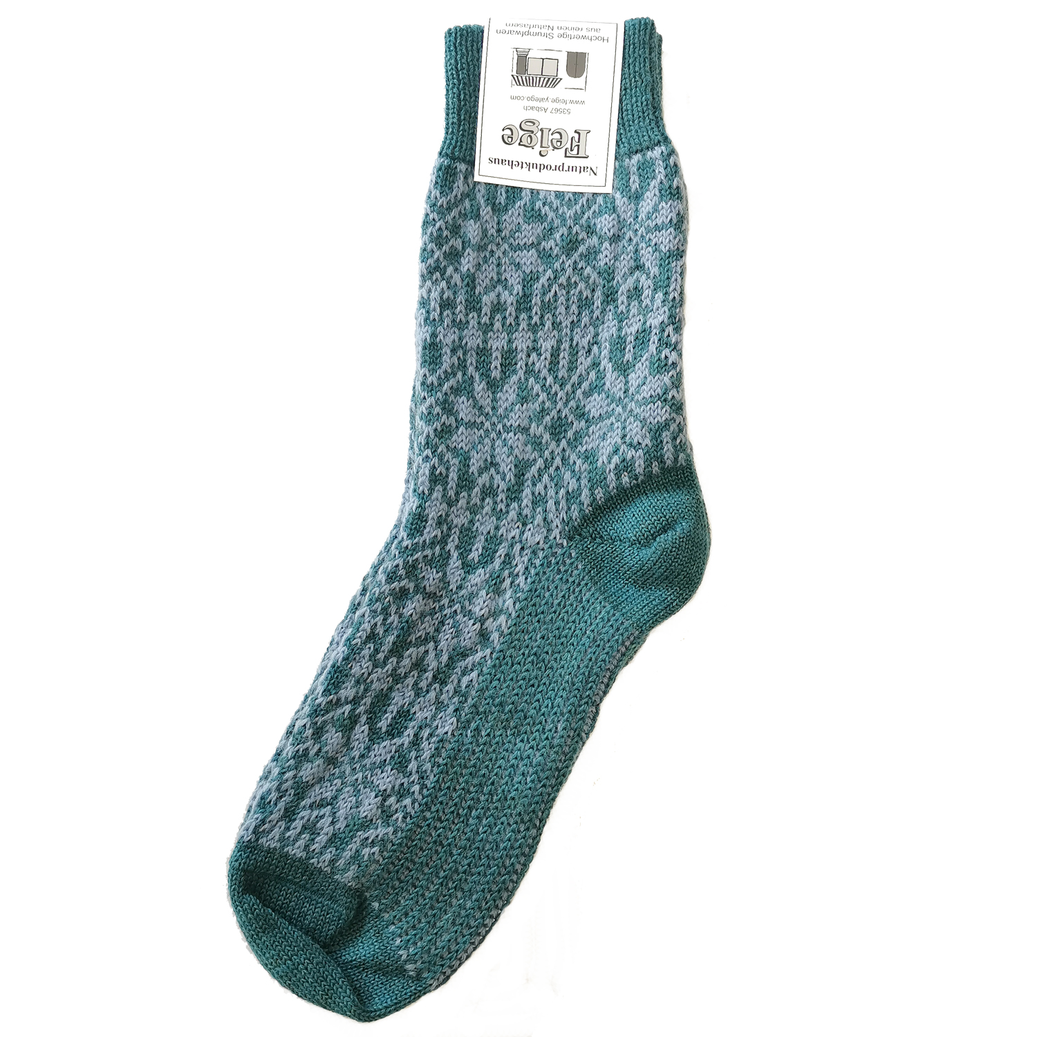 Norweger Sternenmuster Socke türkis/opal