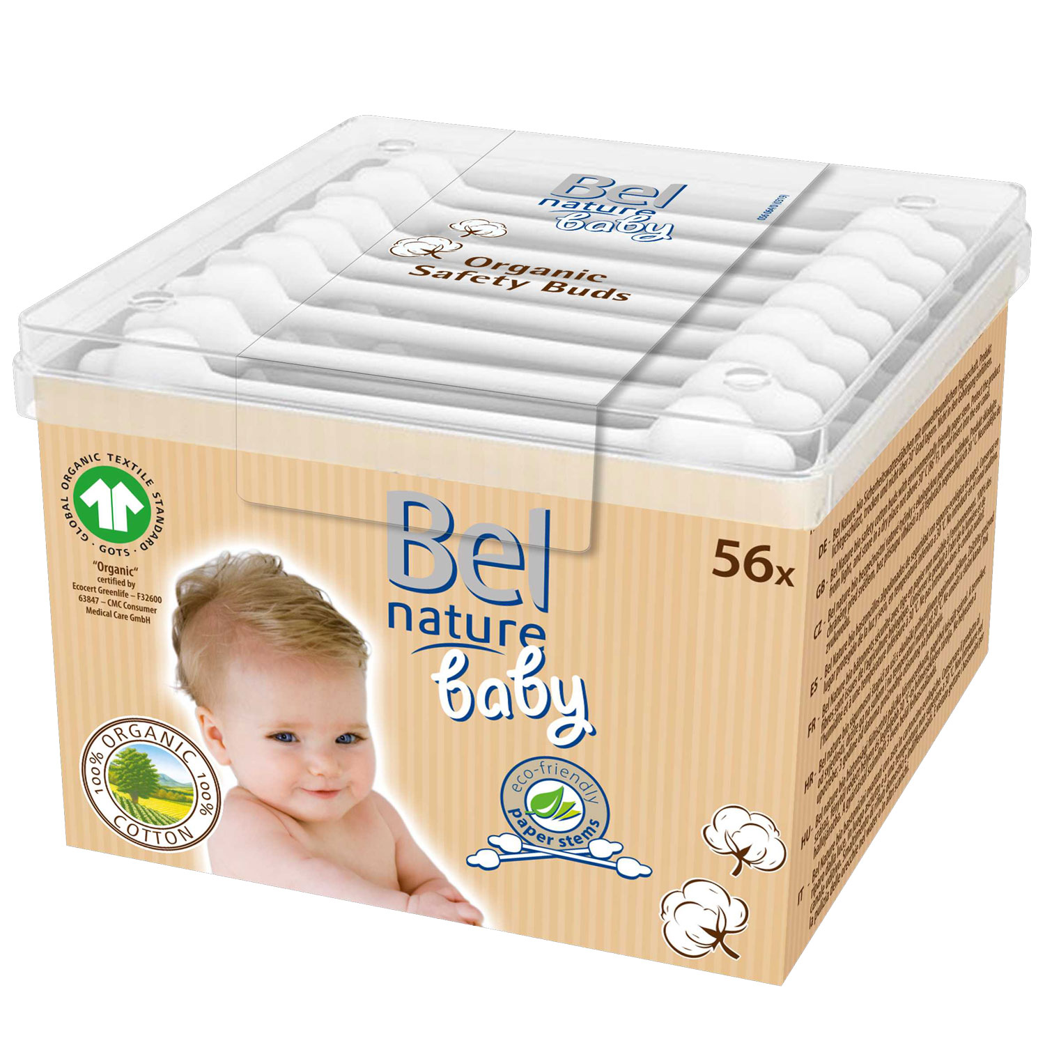 Baby Bio-Wattestäbchen, 56 Stk.