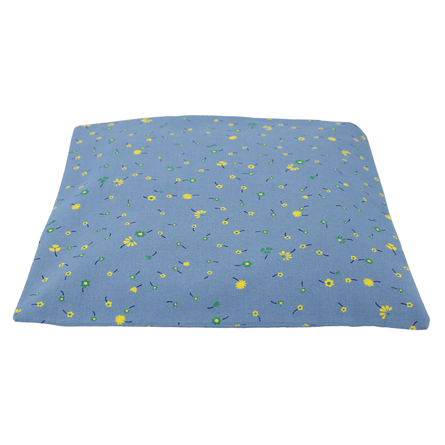 Bezug Kirschkernkissen jeansblau mit Blümchendruck