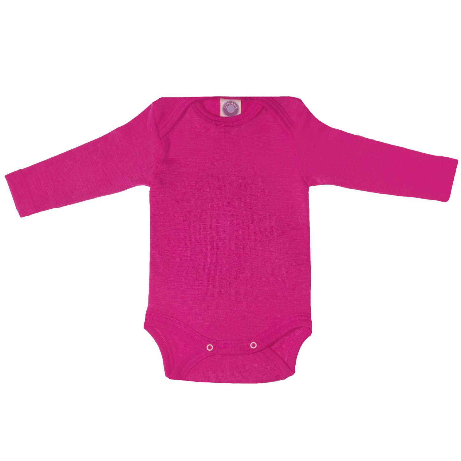 Baby-Body Langarm Wolle/Seide pink