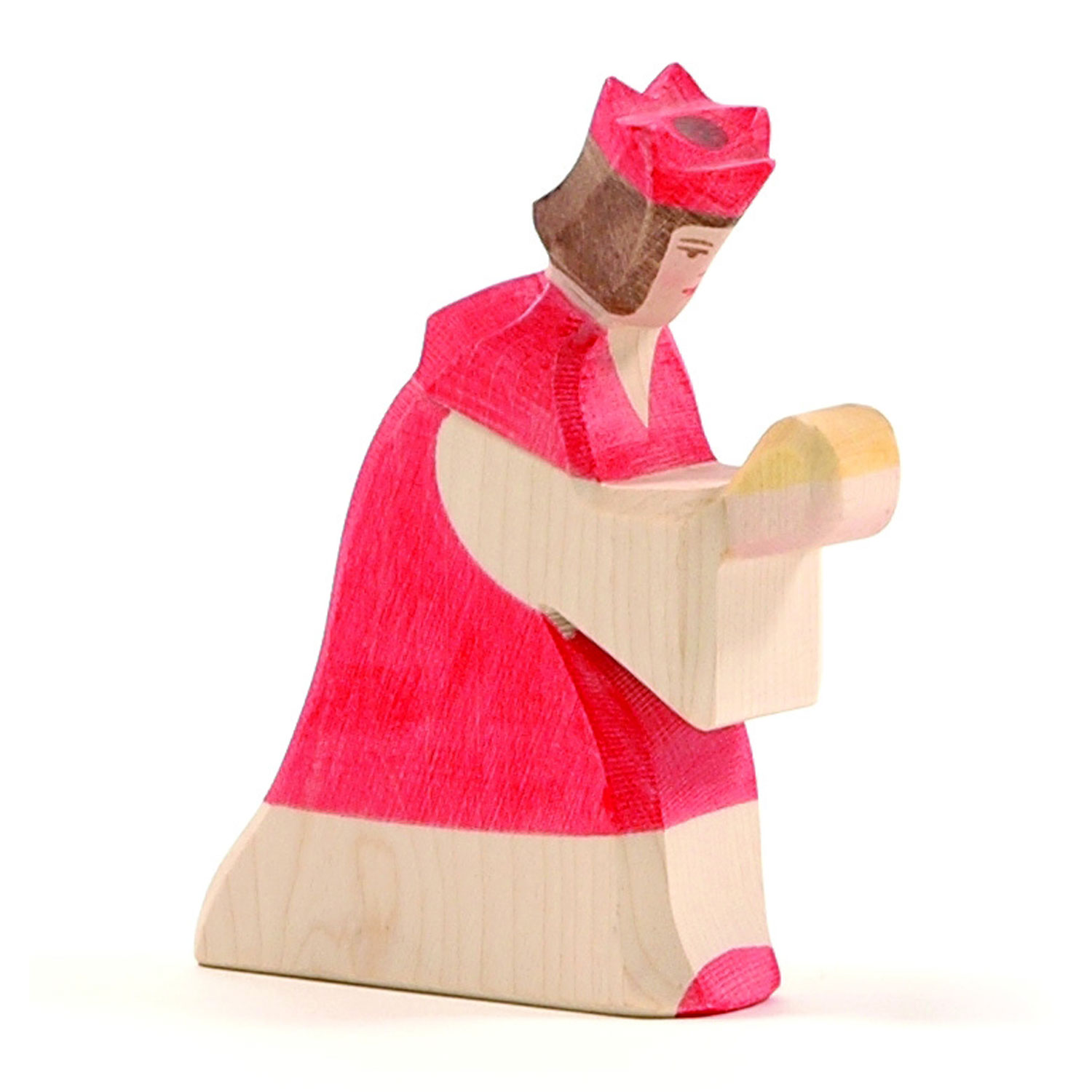 Holzfigur König rot