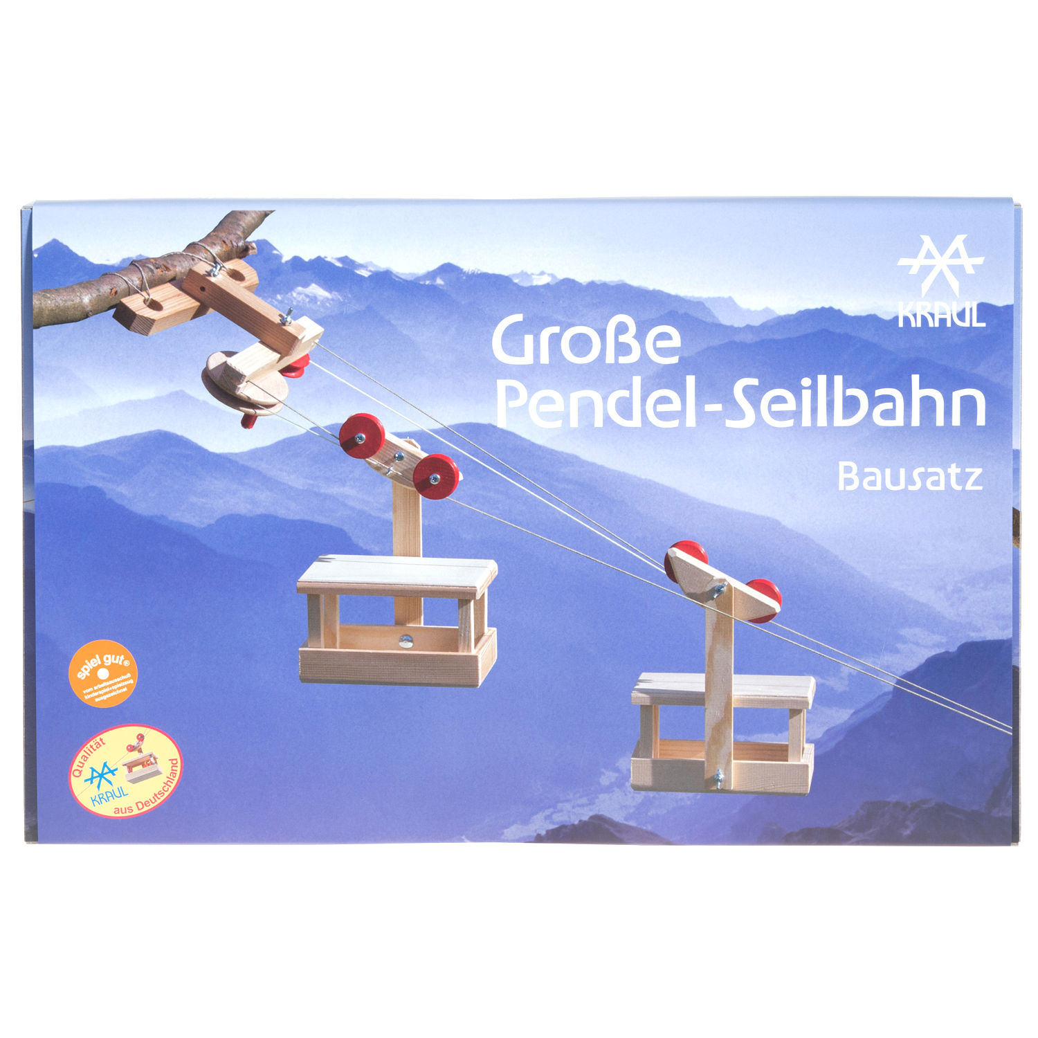 Grosse Pendel-Seilbahn: 2 Wagen mit Bergstation