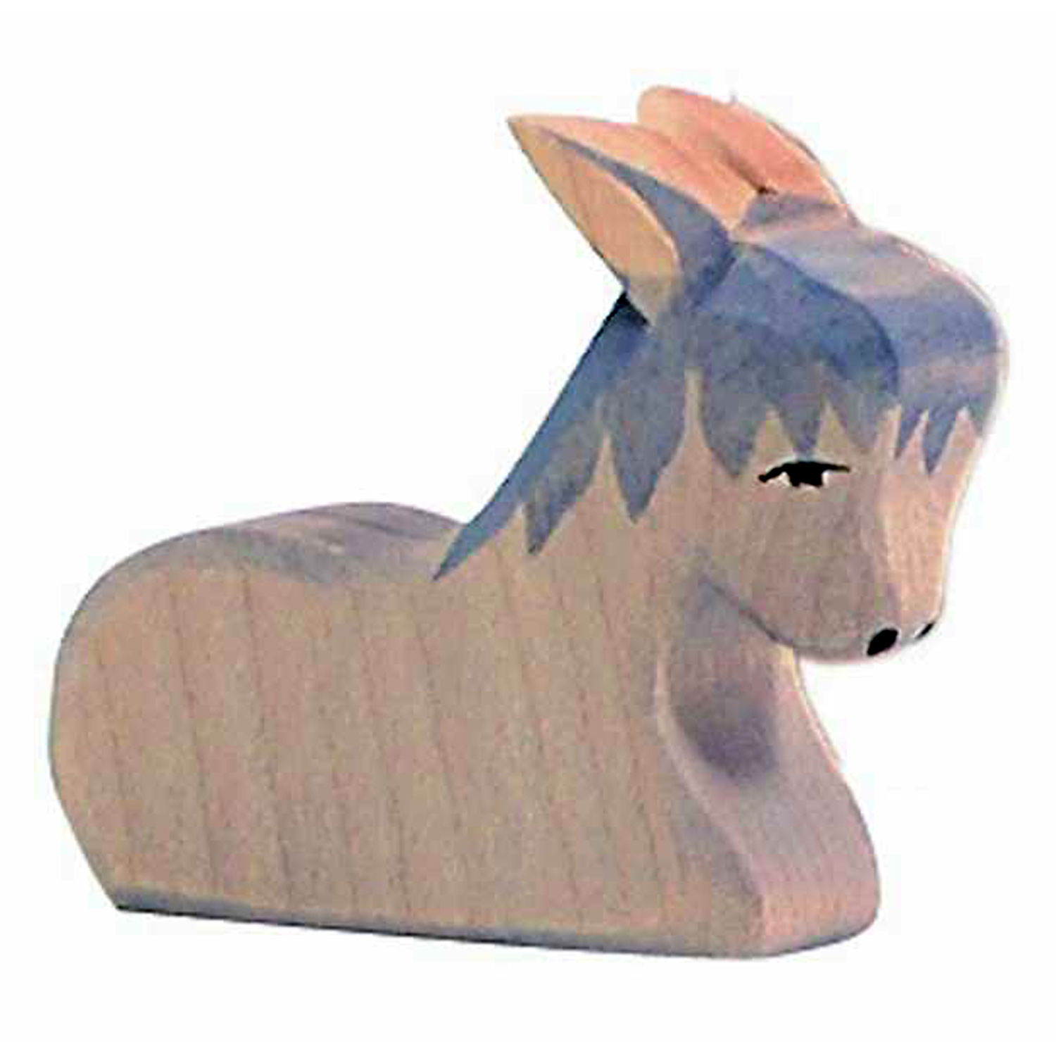 Holzfigur Esel liegend