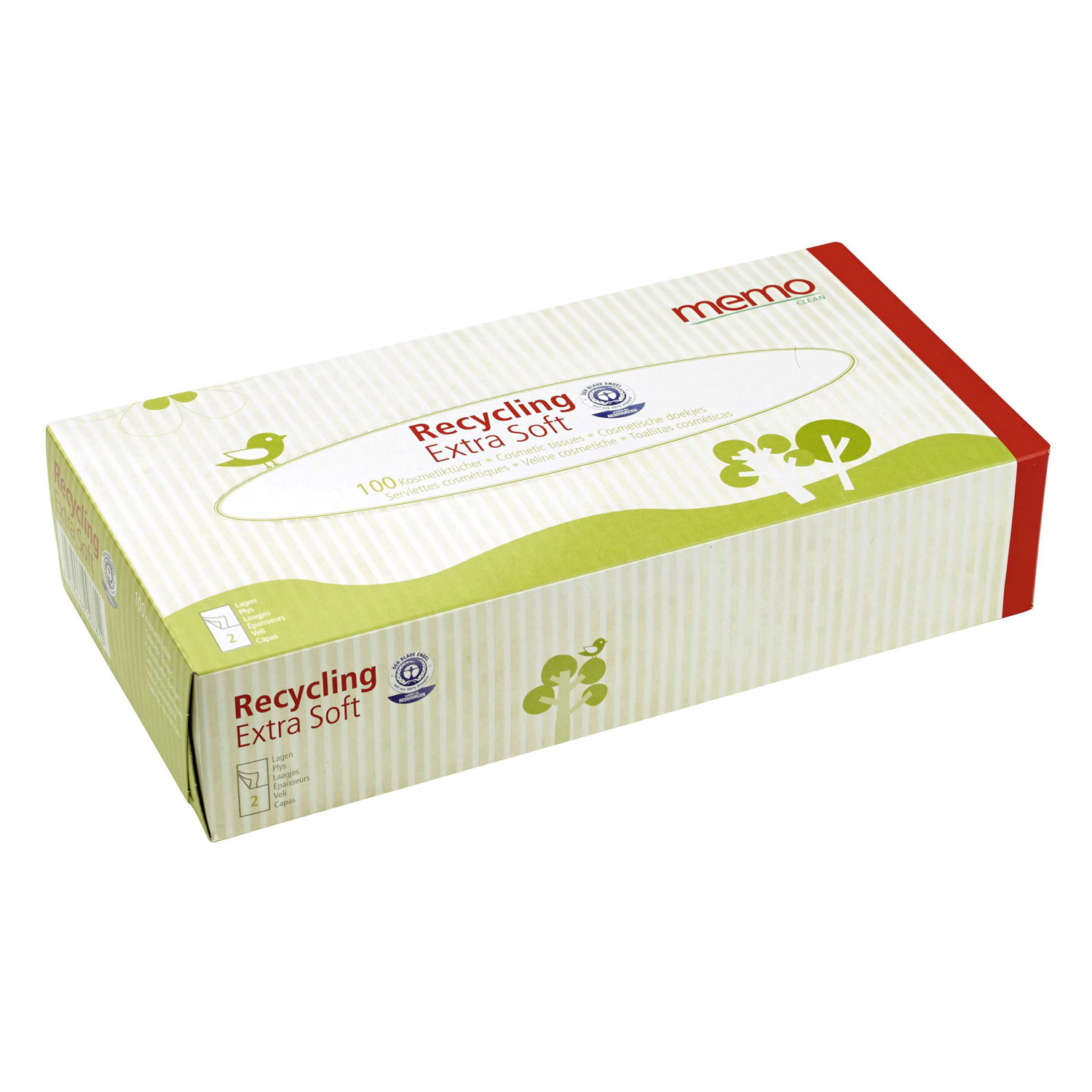 Kosmetiktücher Recycling Extra Soft 2-lagig, 100 Stk.