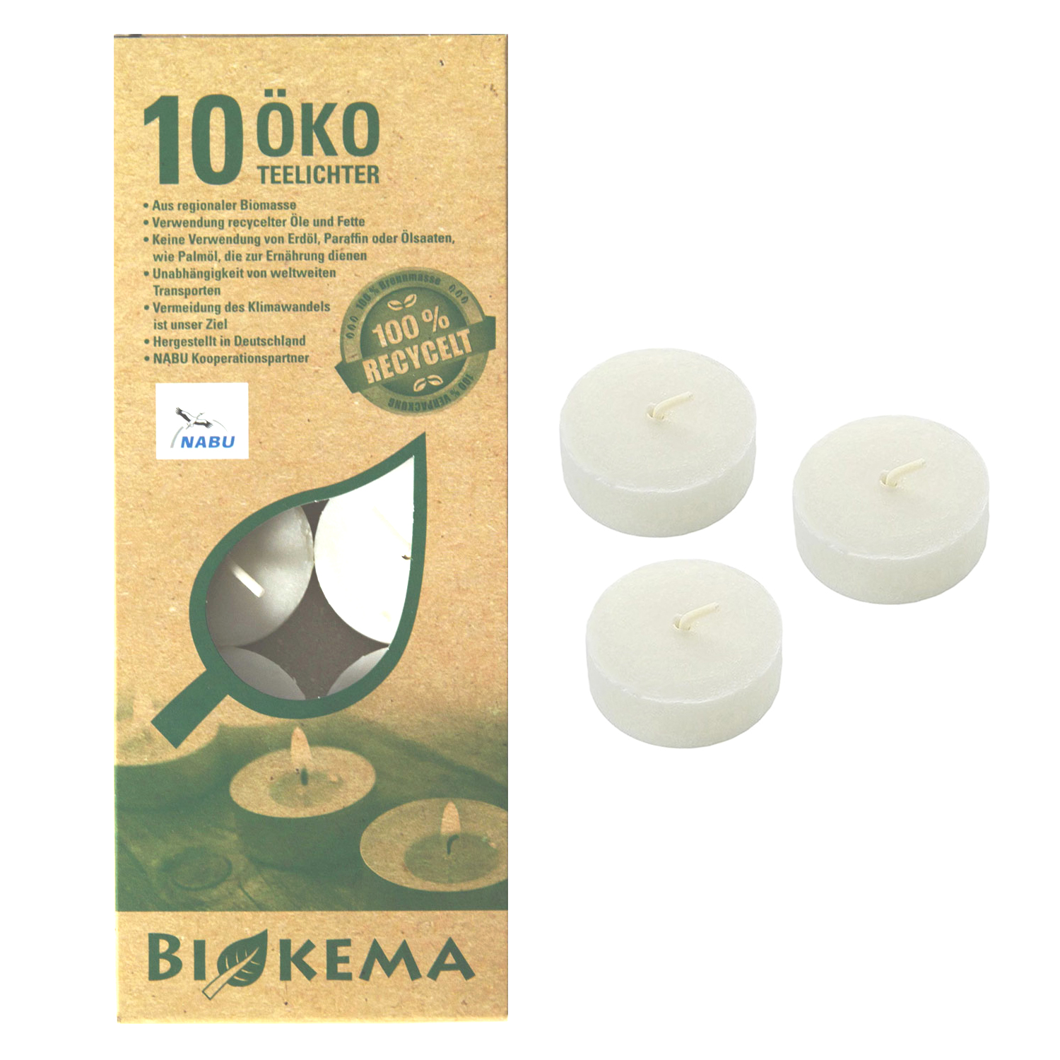 Öko-Teelichte, 10 Stk.