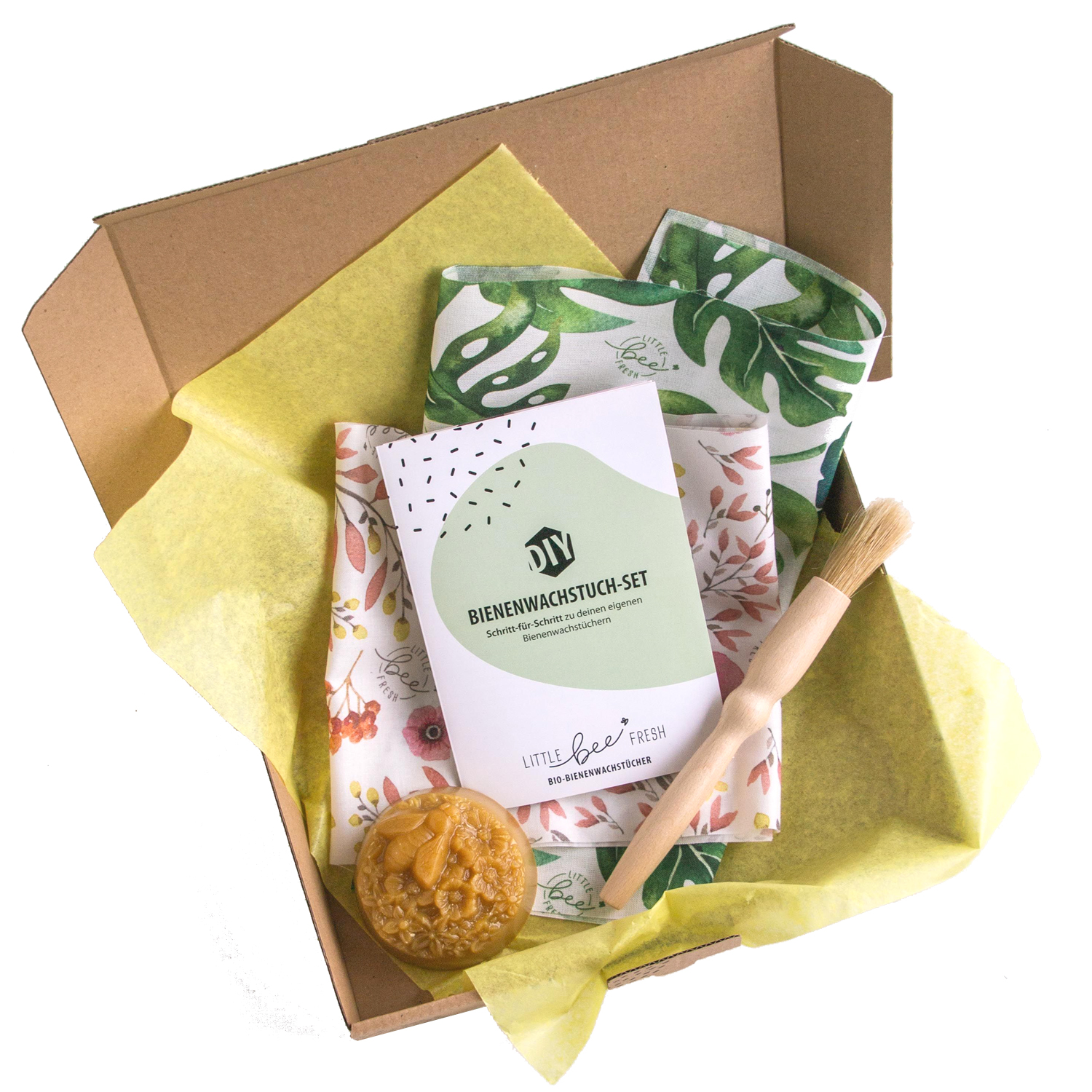 DIY-Box Bienenwachstücher Jungle grün&Rosa