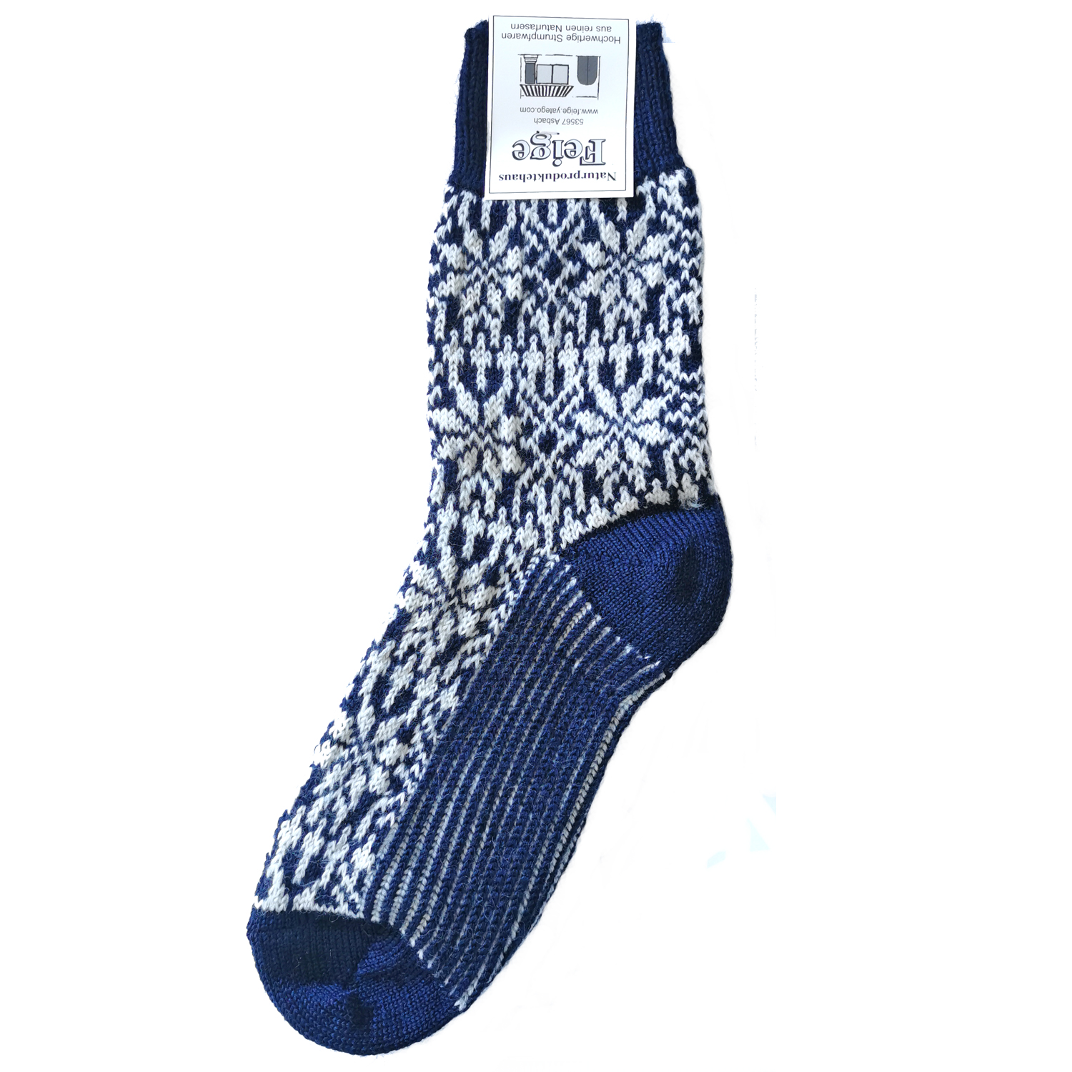 Norweger Sternenmuster Socke marine/natur