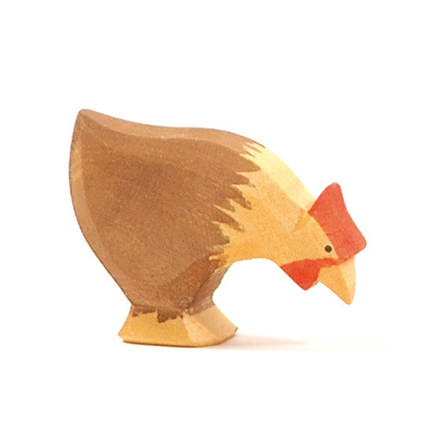 Holzfigur Huhn braun, pickend