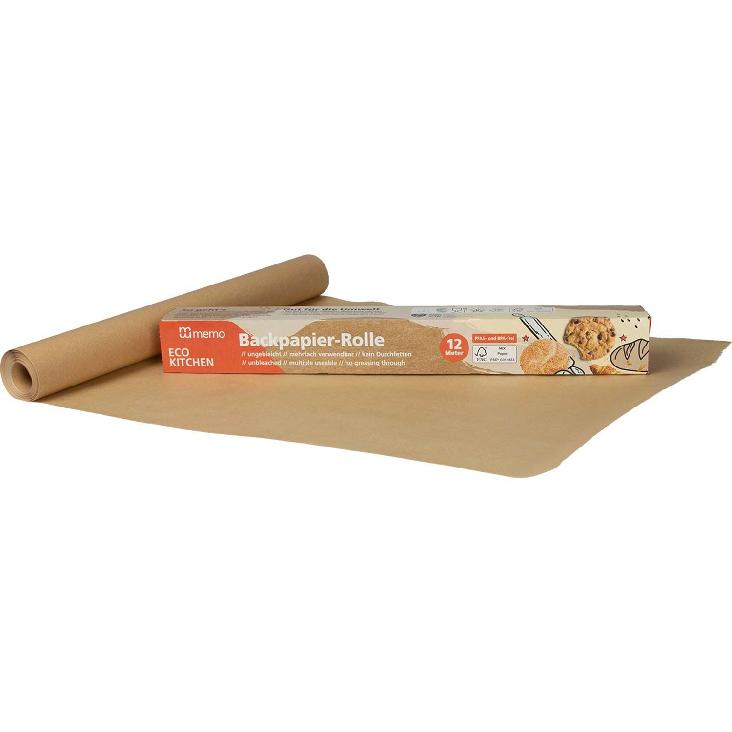 Memo Backpapier Rolle, 12 Meter