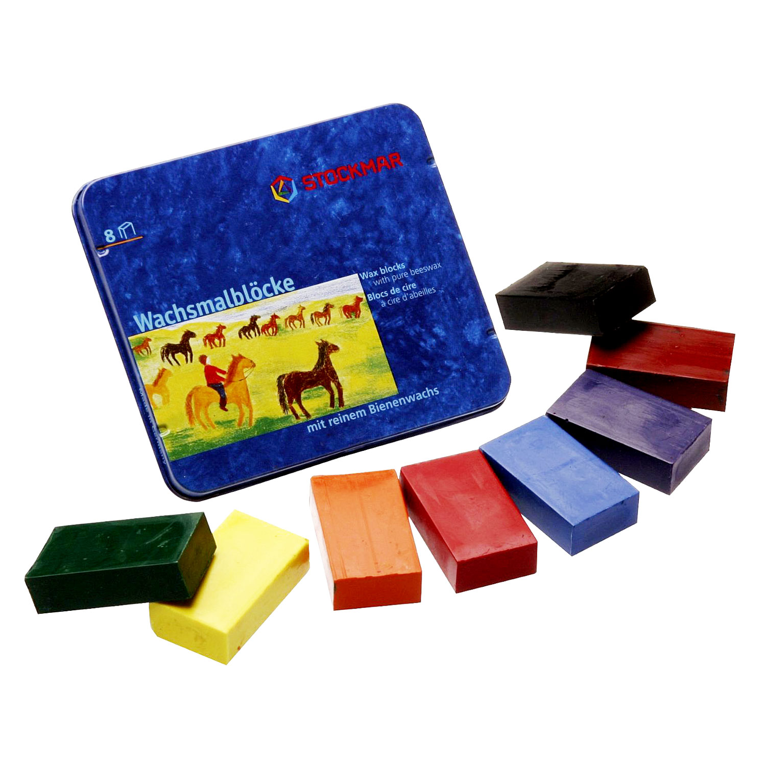 Wachsmalblöcke, 8 Farben