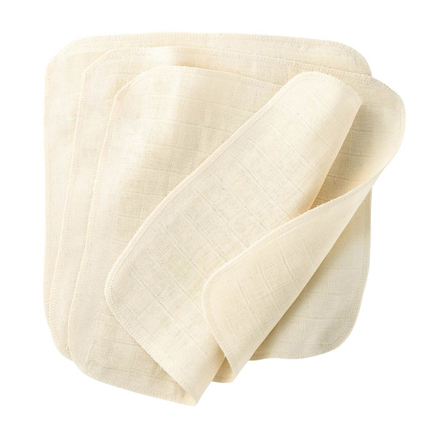 Bio Mull-Waschlappen, 5er Pack, 25x25 cm