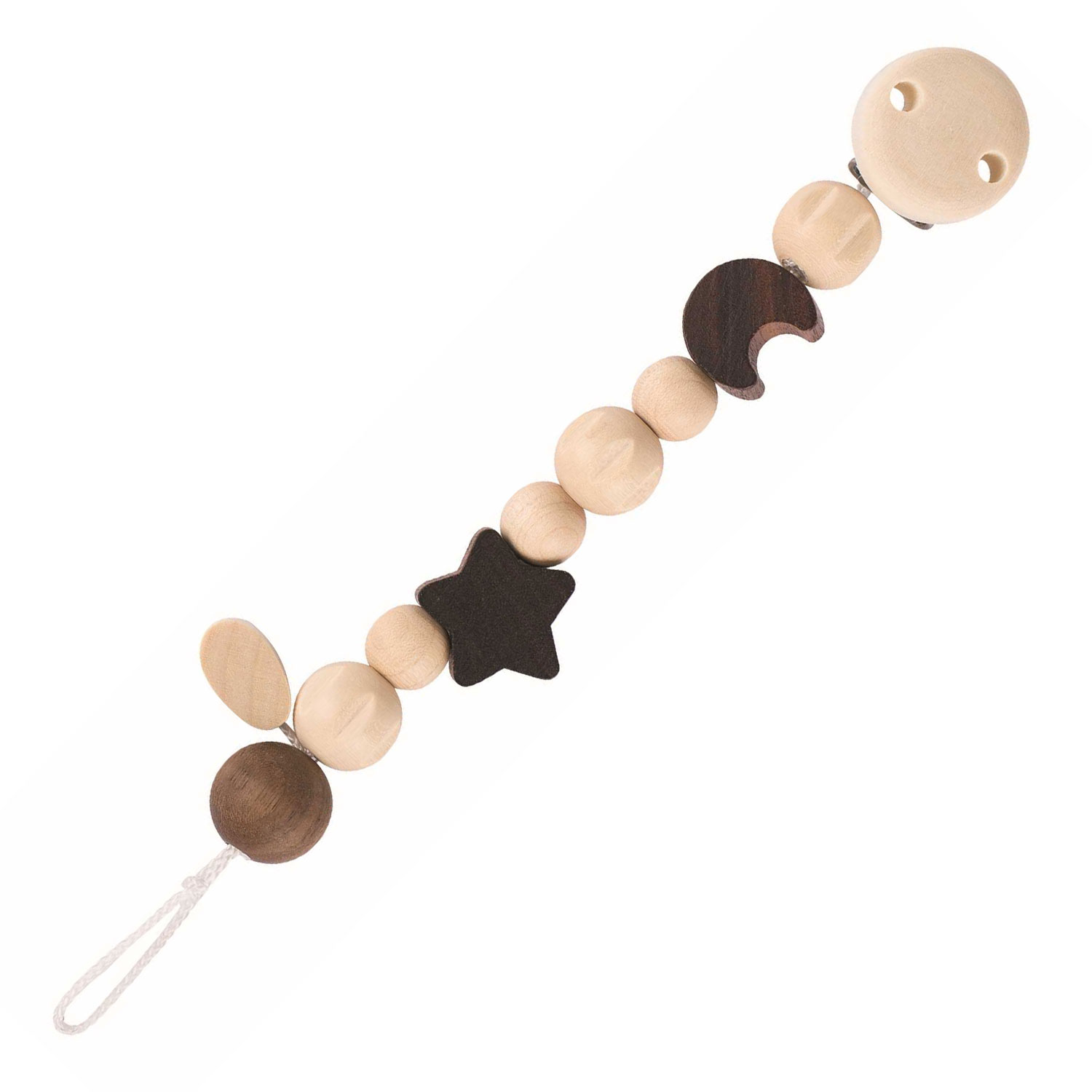 Schnullerkette Mond und Stern
