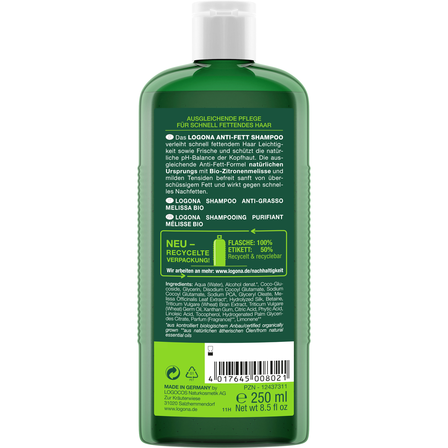 Anti-Fett Shampoo Bio-Zitronenmelisse, 250 ml